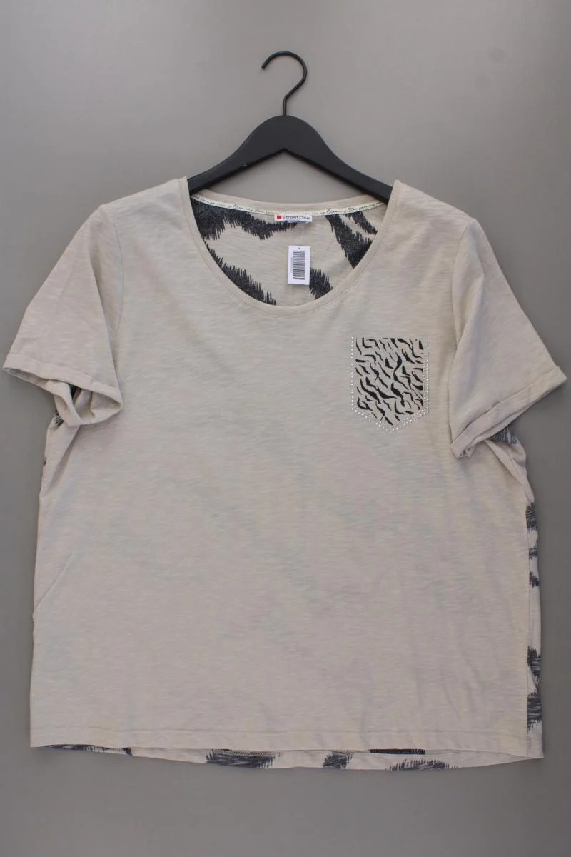Street One T-Shirt Gr. 48 Kurzarm creme