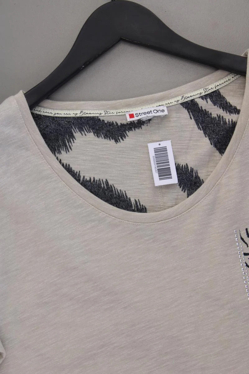 Street One T-Shirt Gr. 48 Kurzarm creme