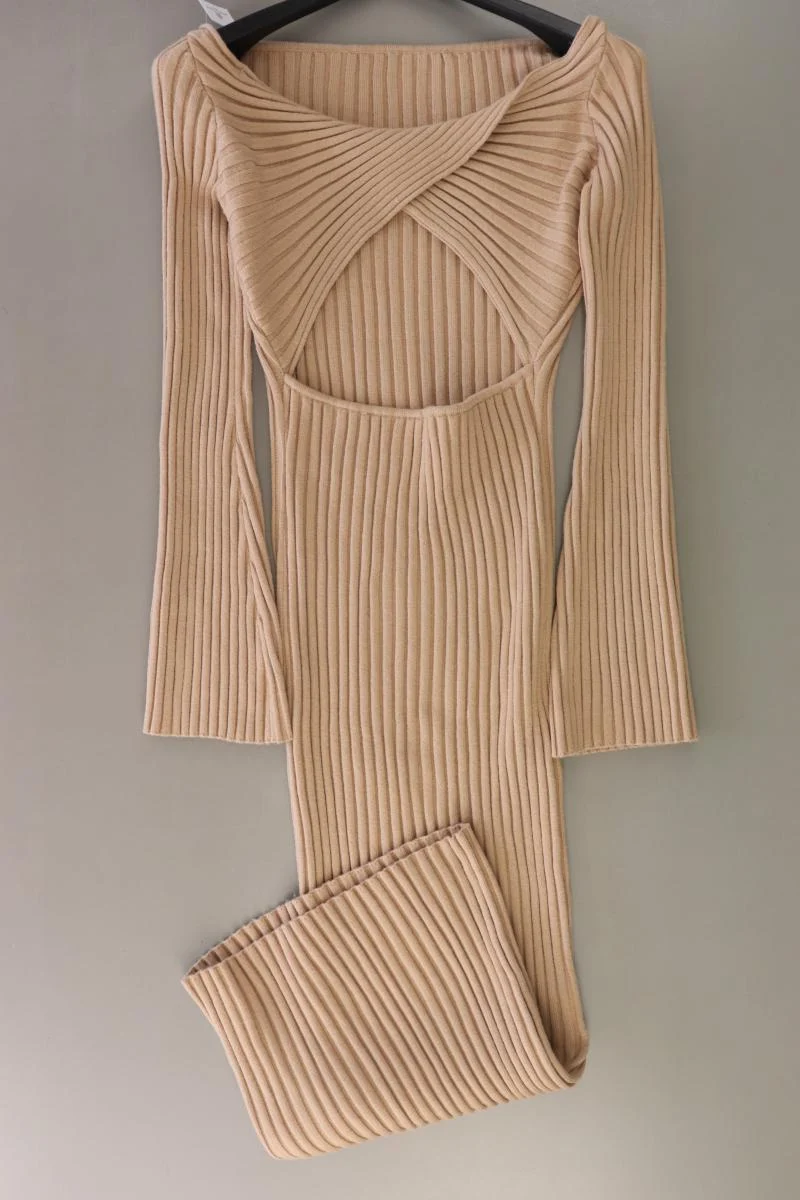 NA-KD Wrap Back Detailed Knitted Dress Gr. XL Langarm braun aus Polyester