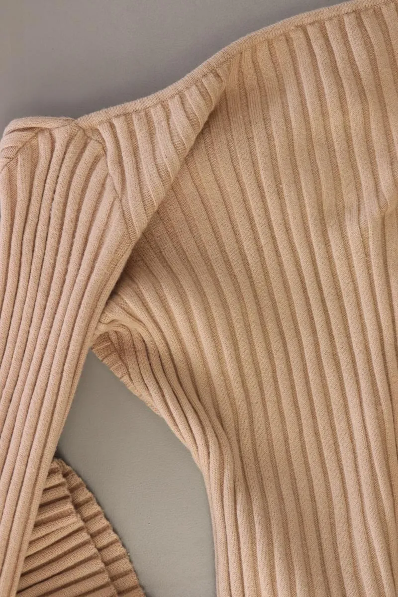 NA-KD Wrap Back Detailed Knitted Dress Gr. XL Langarm braun aus Polyester