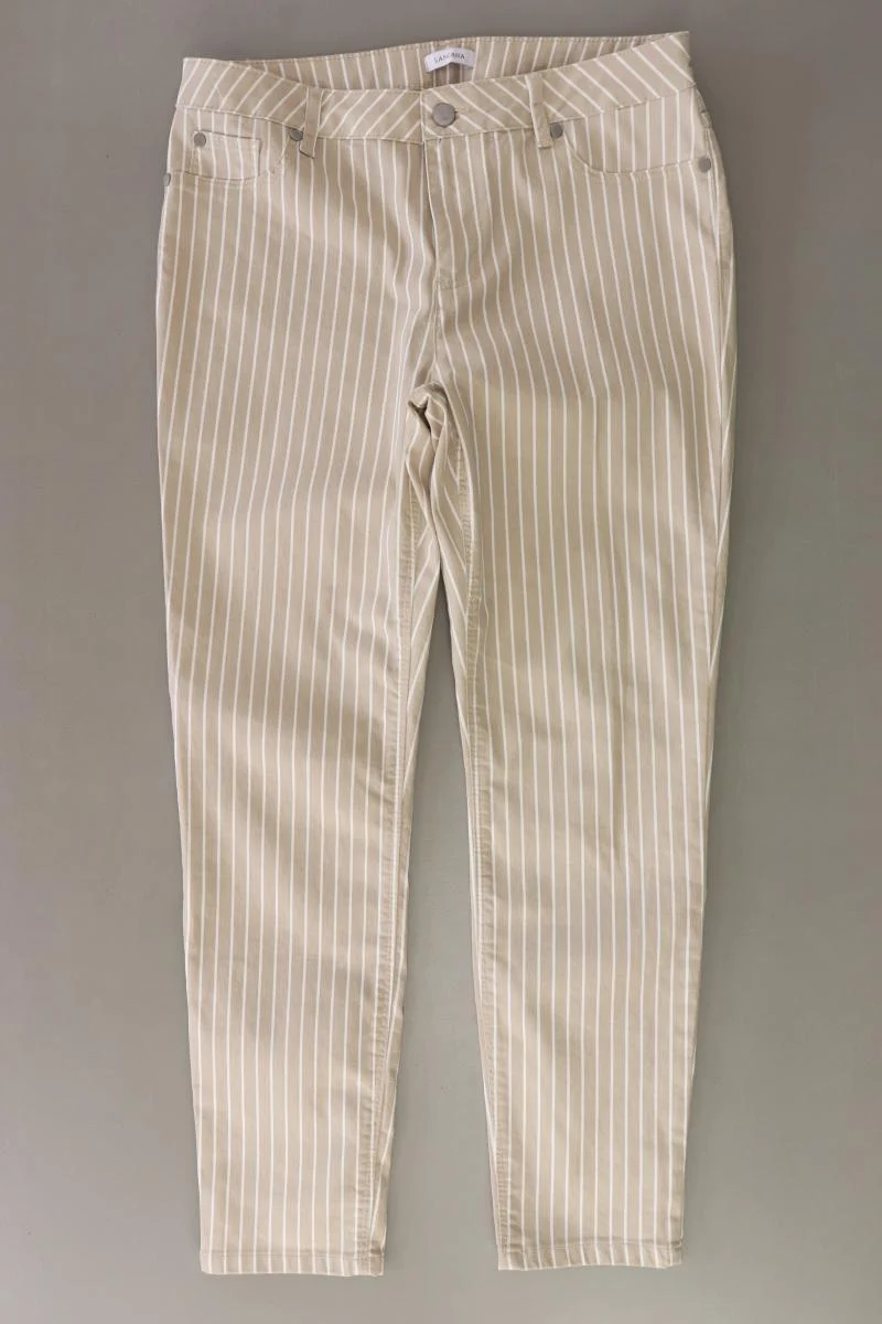 Lascana Five-Pocket-Hose Gr. 40 gestreift creme aus Baumwolle