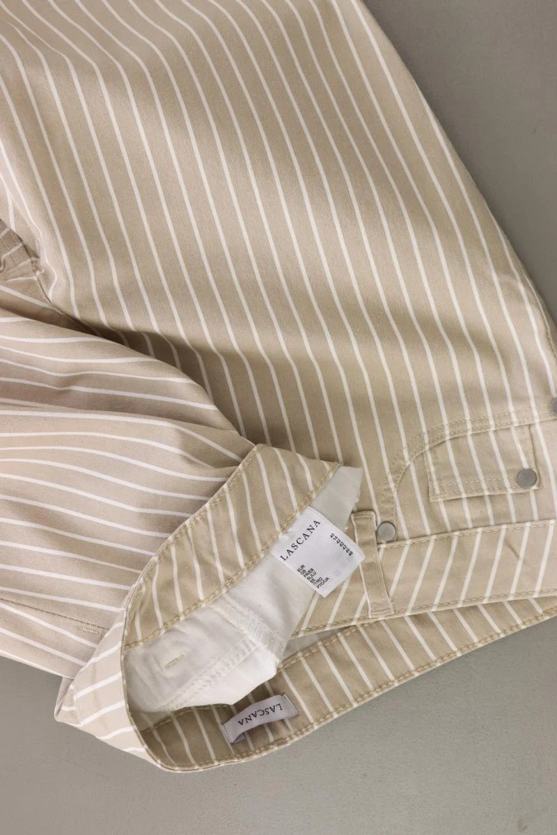 Lascana Five-Pocket-Hose Gr. 40 gestreift creme aus Baumwolle