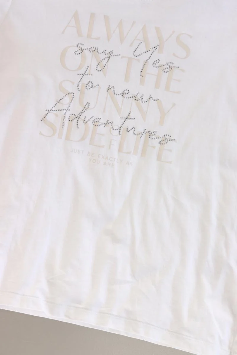 Cecil T-Shirt Gr. S Kurzarm weiß aus Baumwolle