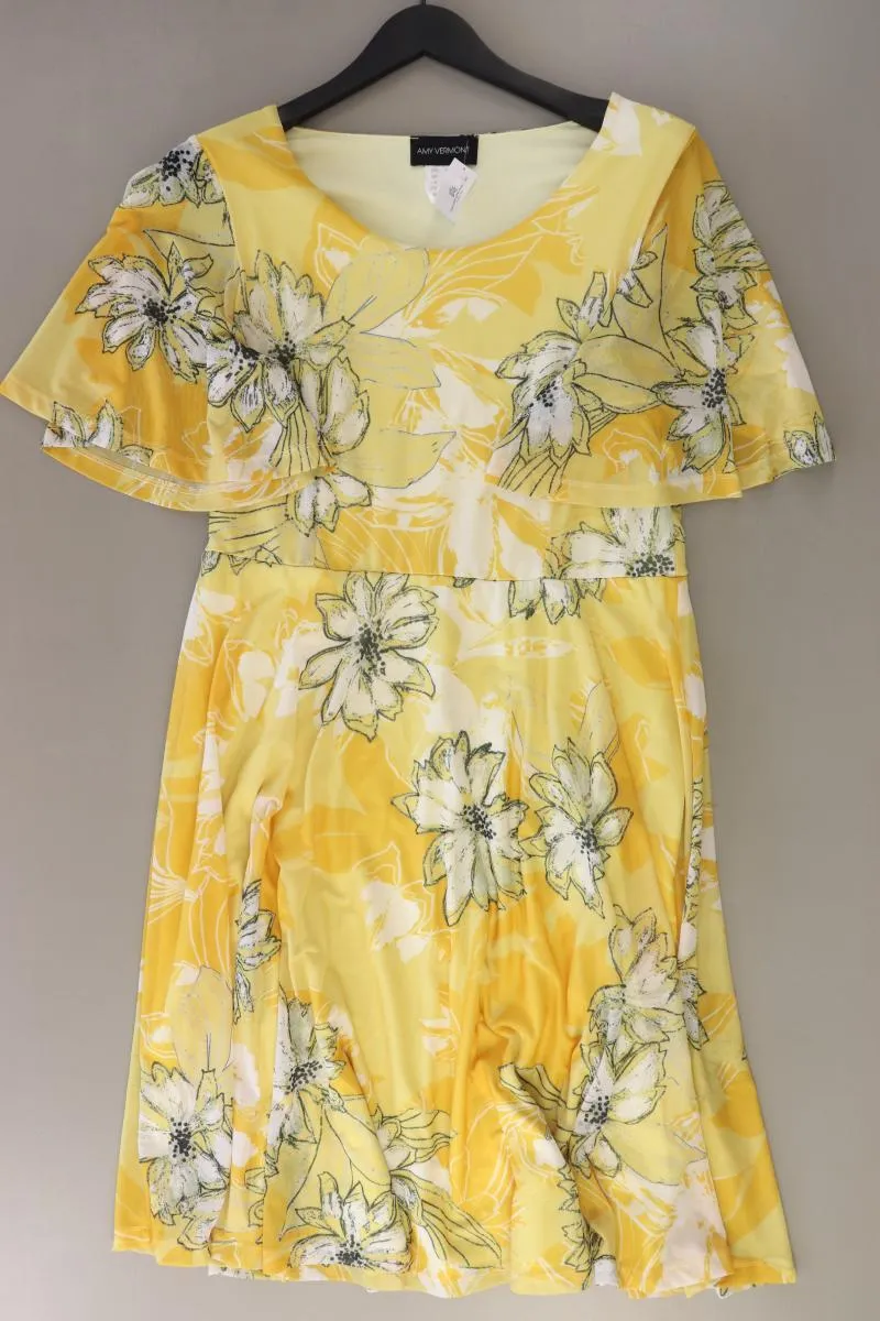 amy by AMY VERMONT Kurzarmkleid Gr. 42 mit Blumenmuster gelb aus Polyester