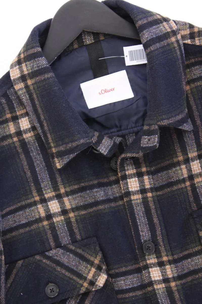 s.Oliver Hemdjacke für Herren Gr. XXL kariert blau aus Polyester
