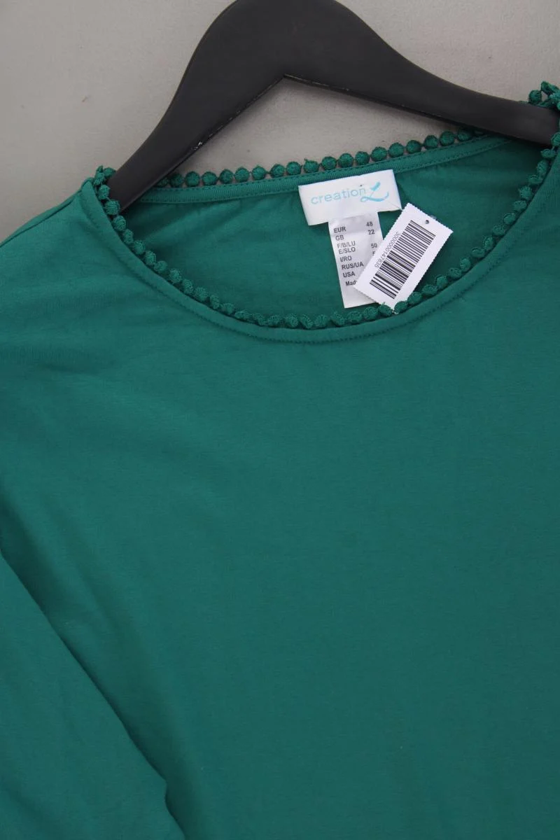 Création L. Shirt Gr. 48 neuwertig 3/4 Ärmel grün aus Viskose