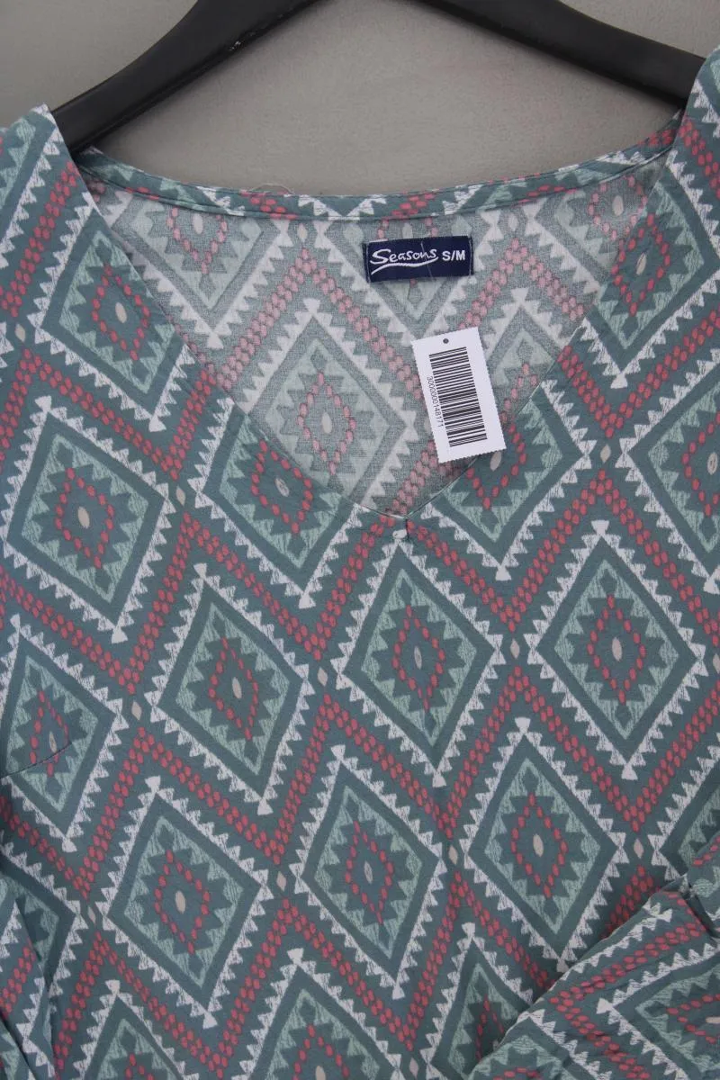 Seasons Sommerkleid Gr. S/M geometrisches Muster neuwertig Langarm blau