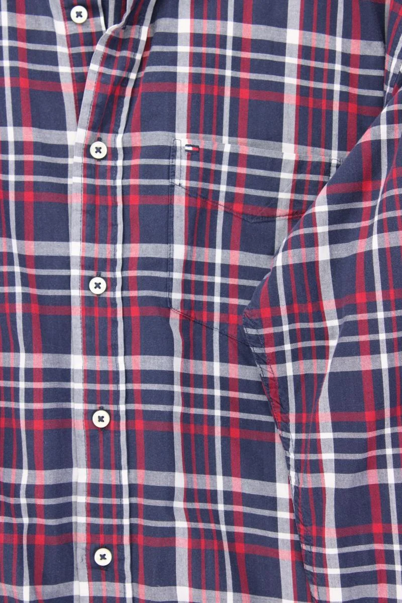 Tommy Hilfiger Karohemd für Herren Gr. M kariert Langarm mehrfarbig