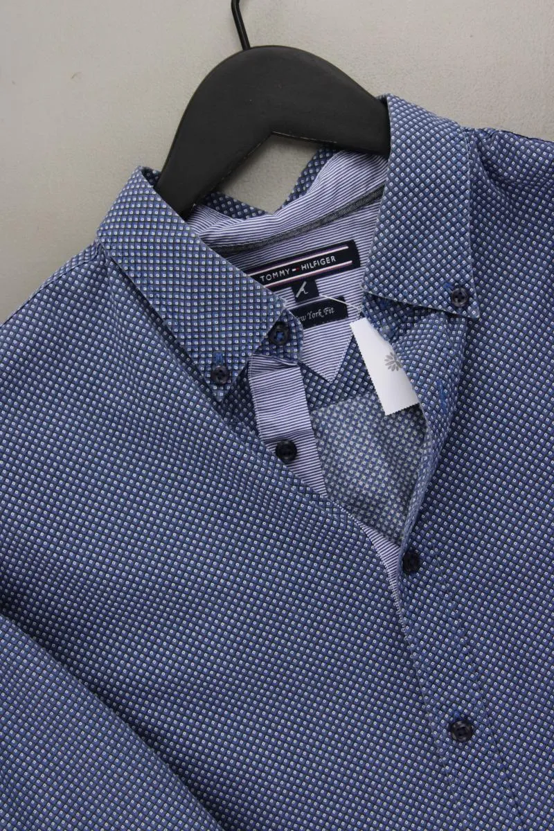 Tommy Hilfiger Langarmhemd für Herren Gr. L blau aus Baumwolle