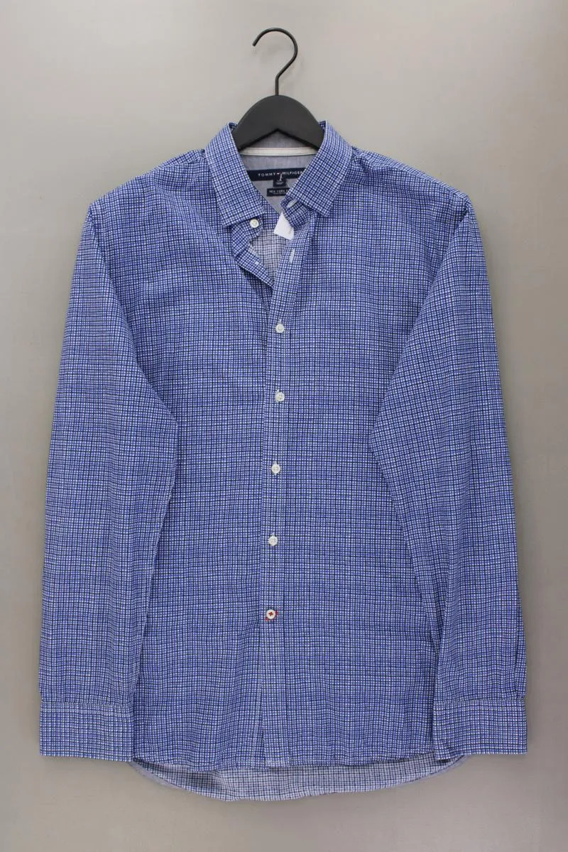 Tommy Hilfiger Langarmhemd für Herren Gr. L blau aus Baumwolle