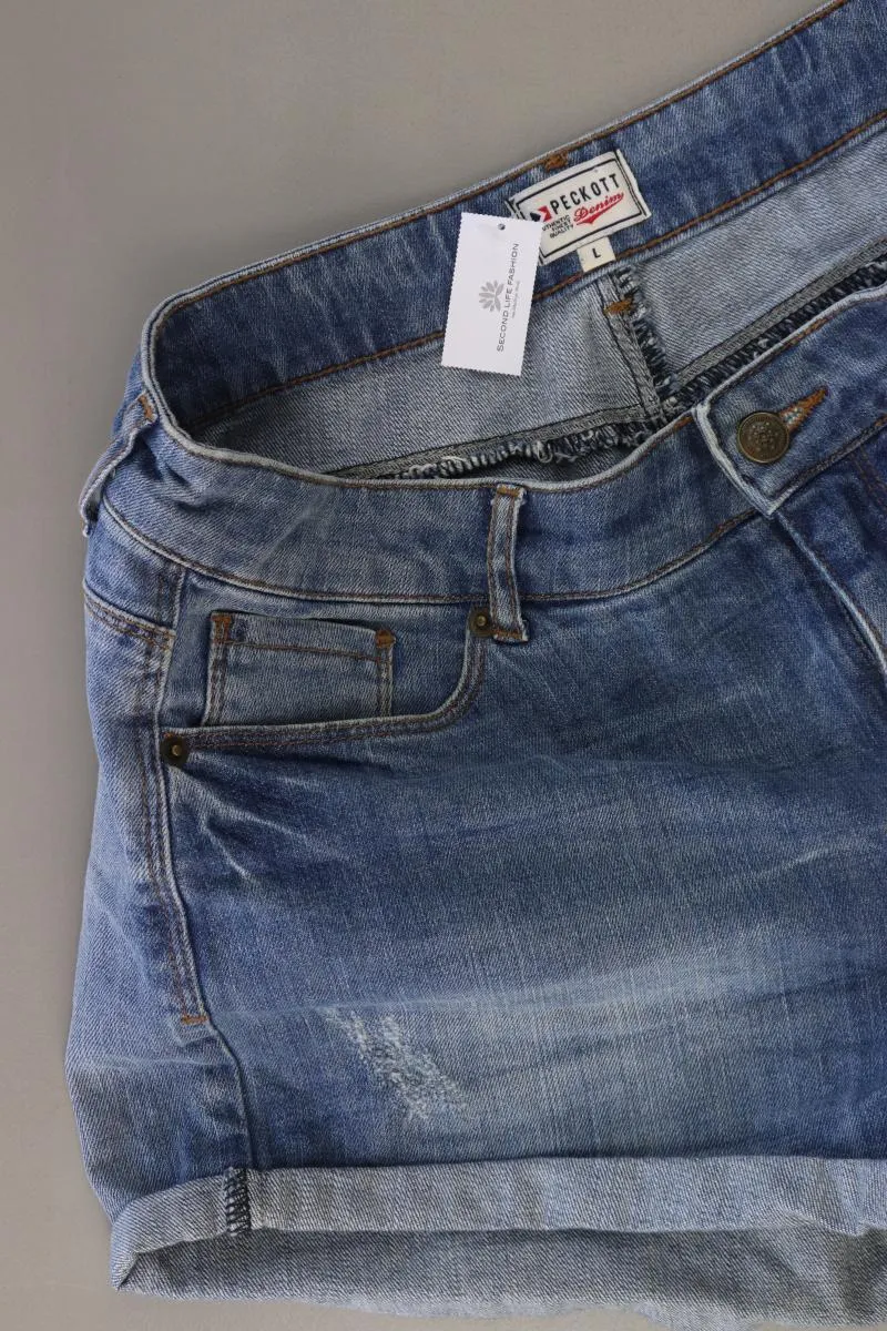 PECKOTT Jeansshorts Gr. L blau aus Baumwolle