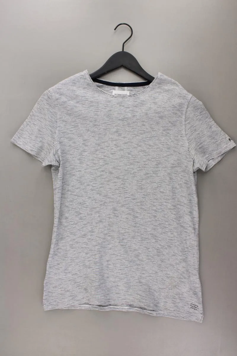 Nowadays Ringelshirt für Herren Gr. S gestreift Kurzarm grau aus Baumwolle