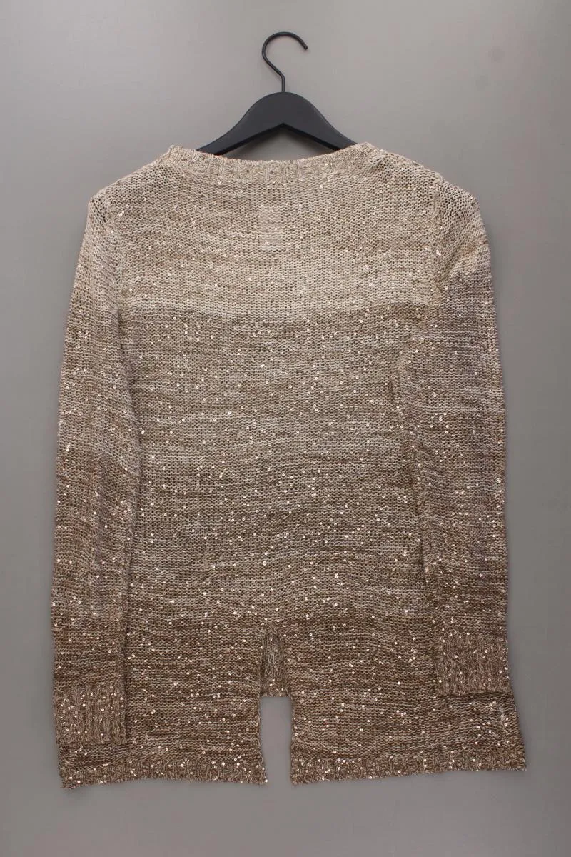 Strickpullover mit Pailletten Gr. M braun aus Polyacryl