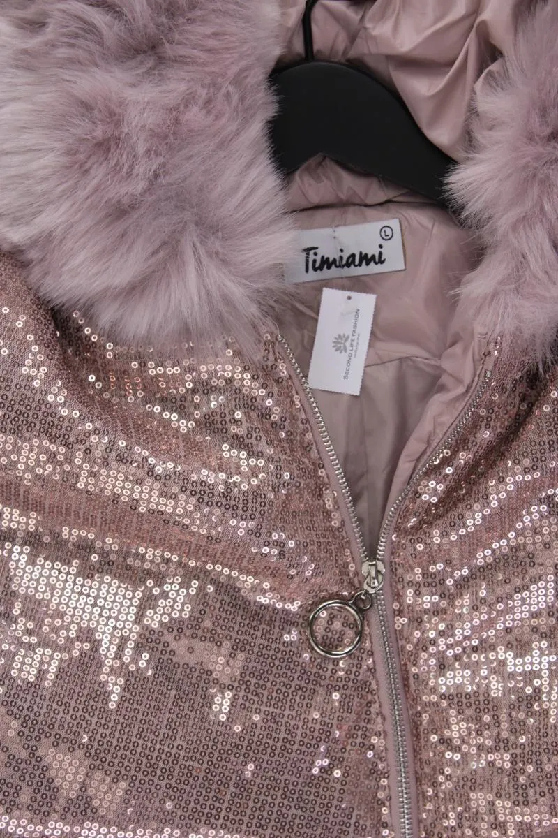 Timami Winterjacke Gr. L neuwertig mit Pailletten rosa aus Polyester