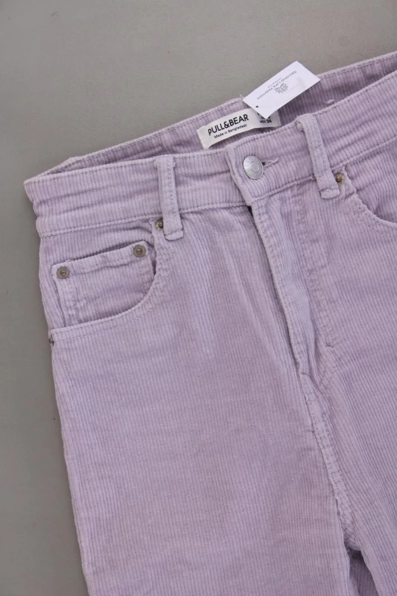 Pull&Bear Cordhose Gr. 34 lila aus Baumwolle
