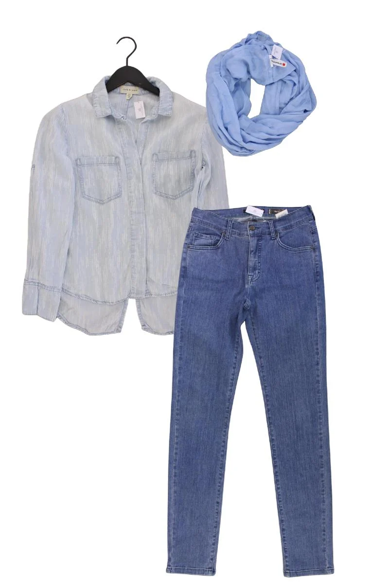 Second Hand Outfit Größe XS mit Cloth & Stone Langarmbluse in Gr. XS und Tuch