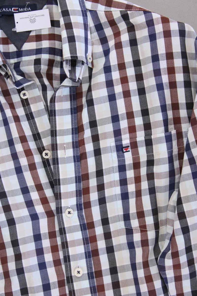 Casa Moda Langarmhemd für Herren Gr. Hemdgröße 43/44 geometrisches Muster
