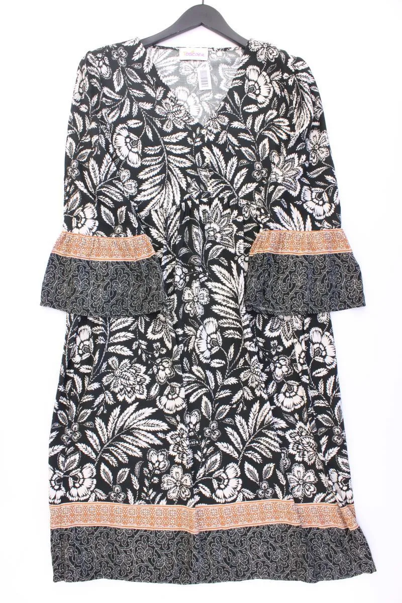 Toscane Sommerkleid Gr. 42 mit Blumenmuster 3/4 Ärmel schwarz