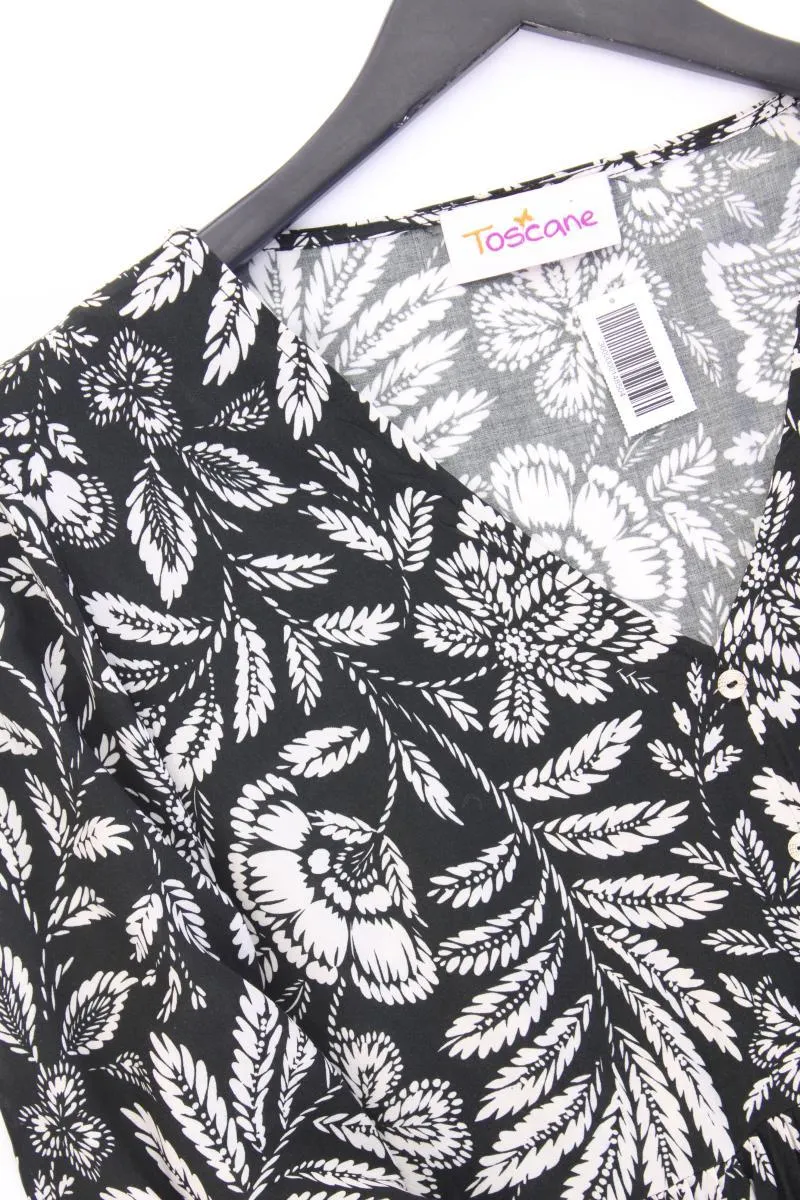 Toscane Sommerkleid Gr. 42 mit Blumenmuster 3/4 Ärmel schwarz