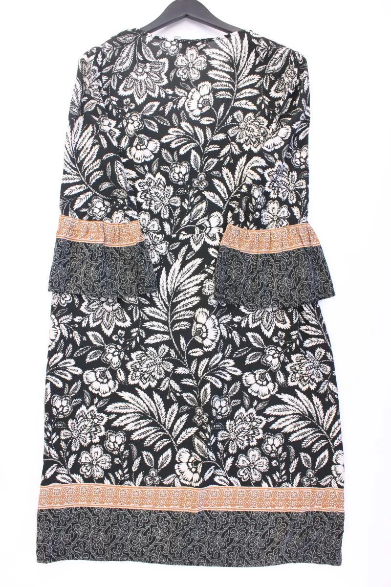 Toscane Sommerkleid Gr. 42 mit Blumenmuster 3/4 Ärmel schwarz