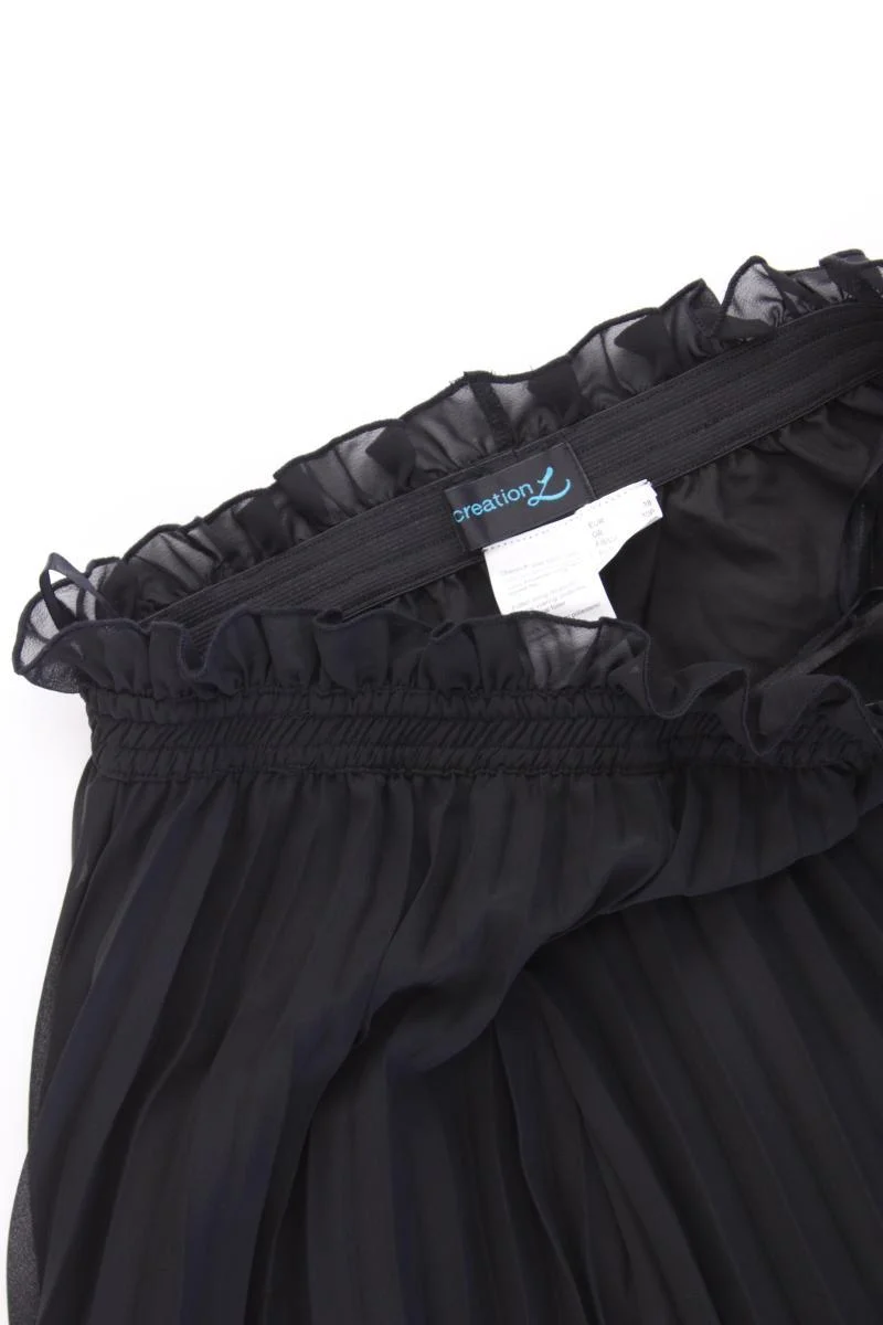 Création L. Plisséerock Gr. Kurzgröße 18 neuwertig schwarz aus Polyester