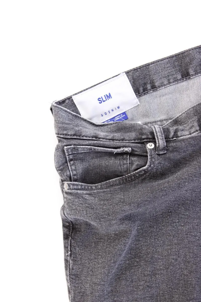 H&M Slim Jeans für Herren Gr. W38/L32 grau aus Baumwolle