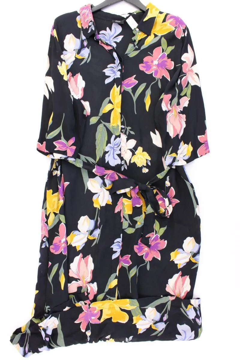 Zizzi Maxikleid Gr. 46/48 mit Blumenmuster neuwertig mit Gürtel 3/4 Ärmel