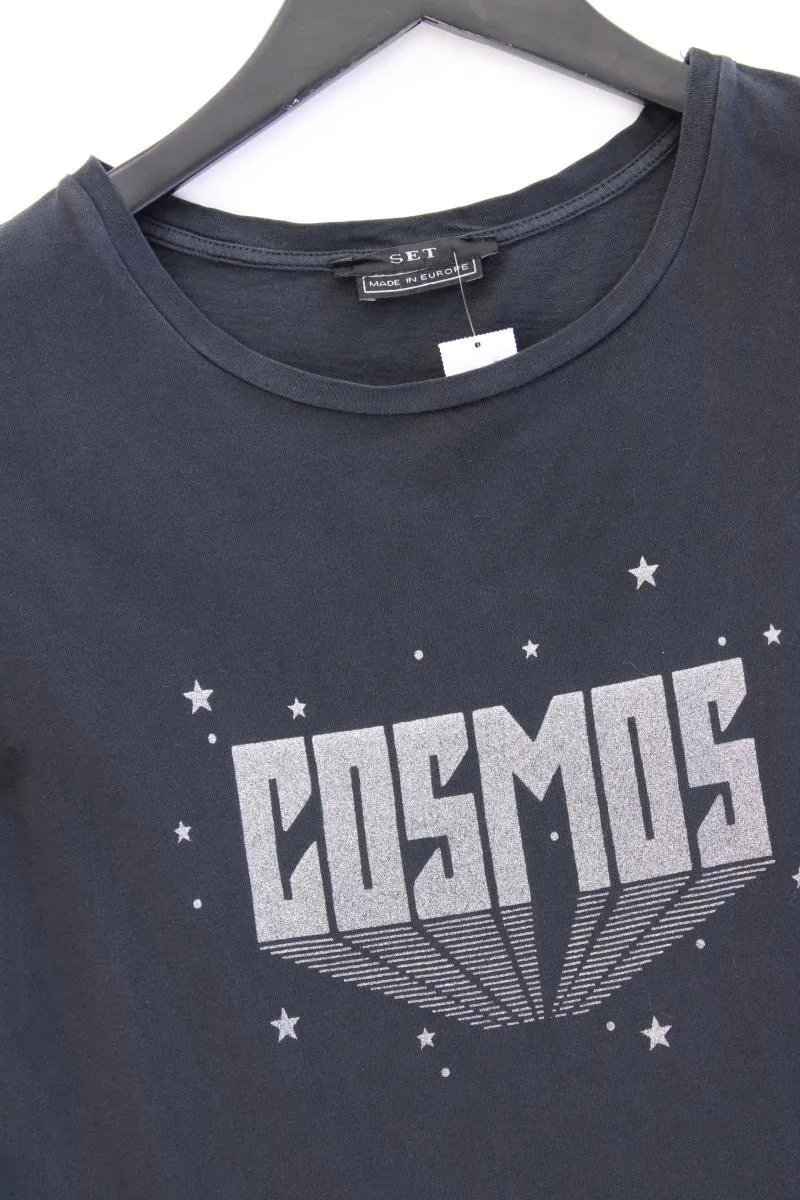 Set Printshirt Gr. 36 Kurzarm grau aus Baumwolle