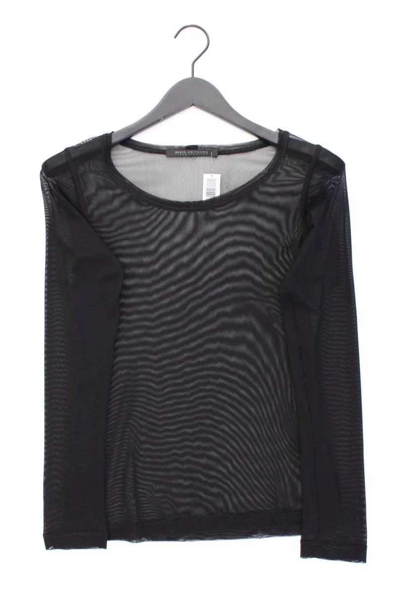 Beate Heymann Netzshirt Gr. 36 Langarm schwarz aus Polyamid