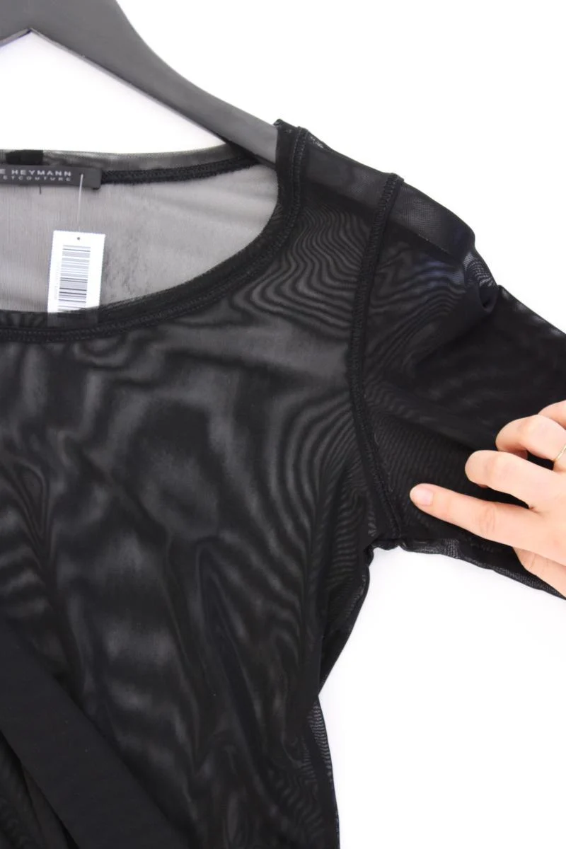 Beate Heymann Netzshirt Gr. 36 Langarm schwarz aus Polyamid