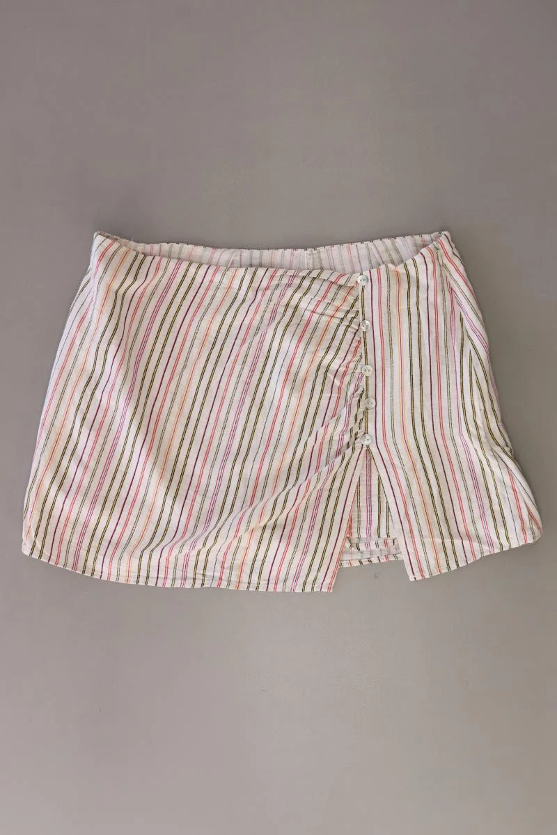 Pull&Bear Skort Gr. L gestreift creme aus Viskose