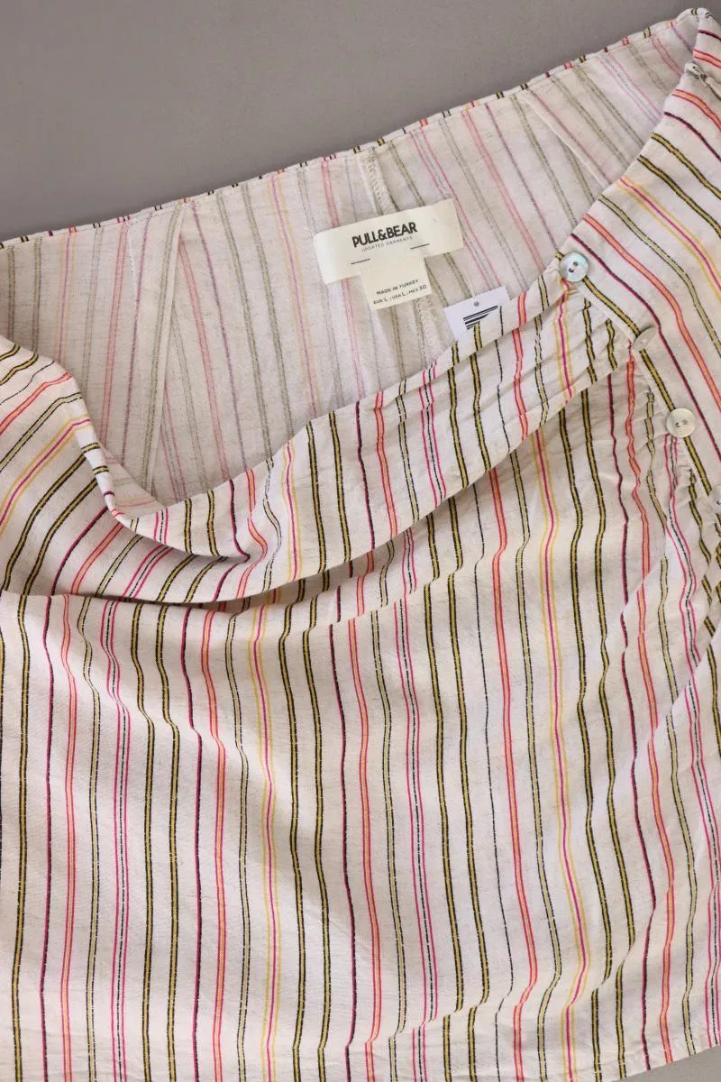 Pull&Bear Skort Gr. L gestreift creme aus Viskose
