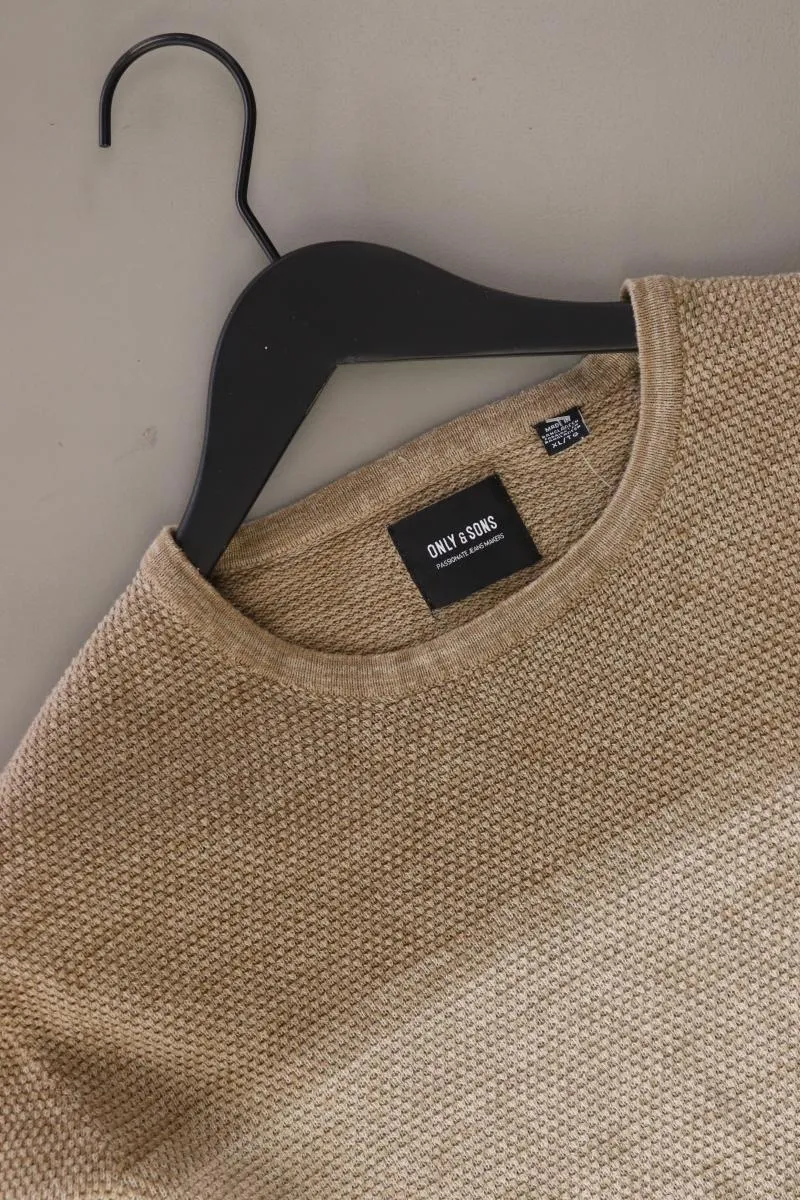 ONLY & SONS Feinstrickpullover für Herren Gr. XL braun aus Baumwolle