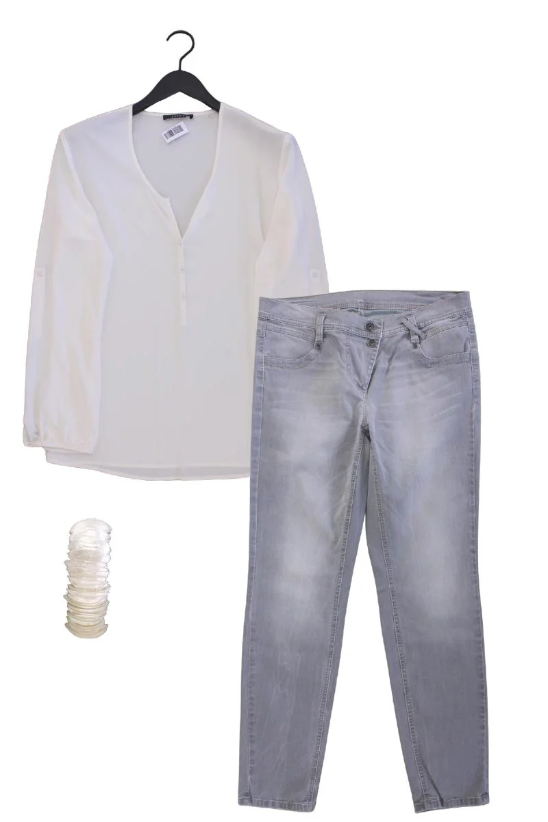 Second Hand Outfit Größe L mit Esprit Langarmbluse in Gr. 42 und Armband