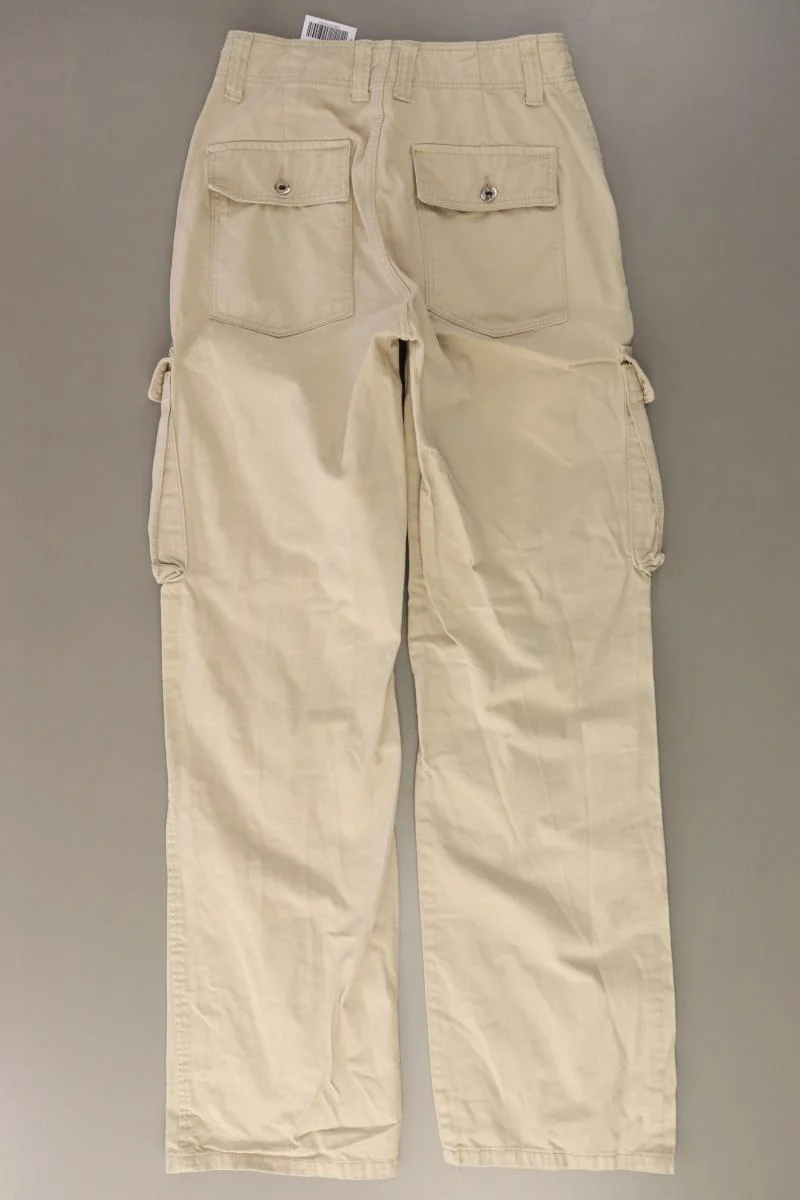 Bershka Cargohose Gr. 32 creme aus Baumwolle