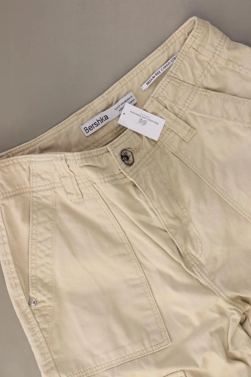 Bershka Cargohose Gr. 32 creme aus Baumwolle