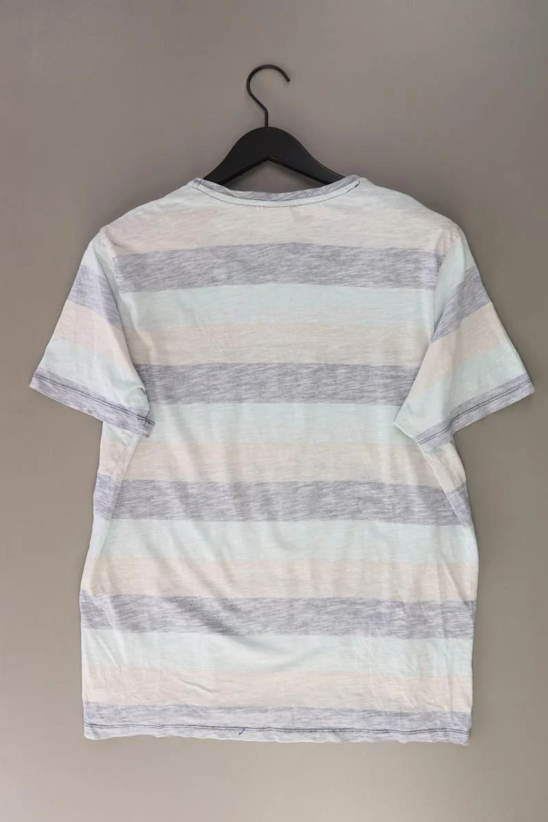 Jack & Jones Ringelshirt für Herren Gr. M gestreift Kurzarm blau aus Baumwolle
