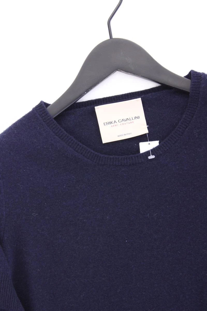 Erika Cavallini Longshirt aus Wolle und Kaschmir Gr. M Kurzarm blau
