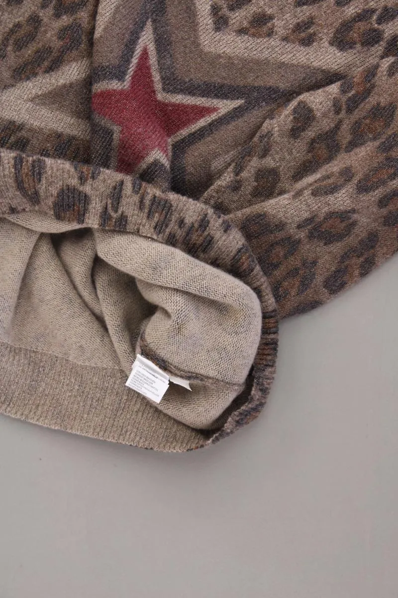 Nice Connection Wollpullover Gr. 38 mit Tierdruck neuwertig braun
