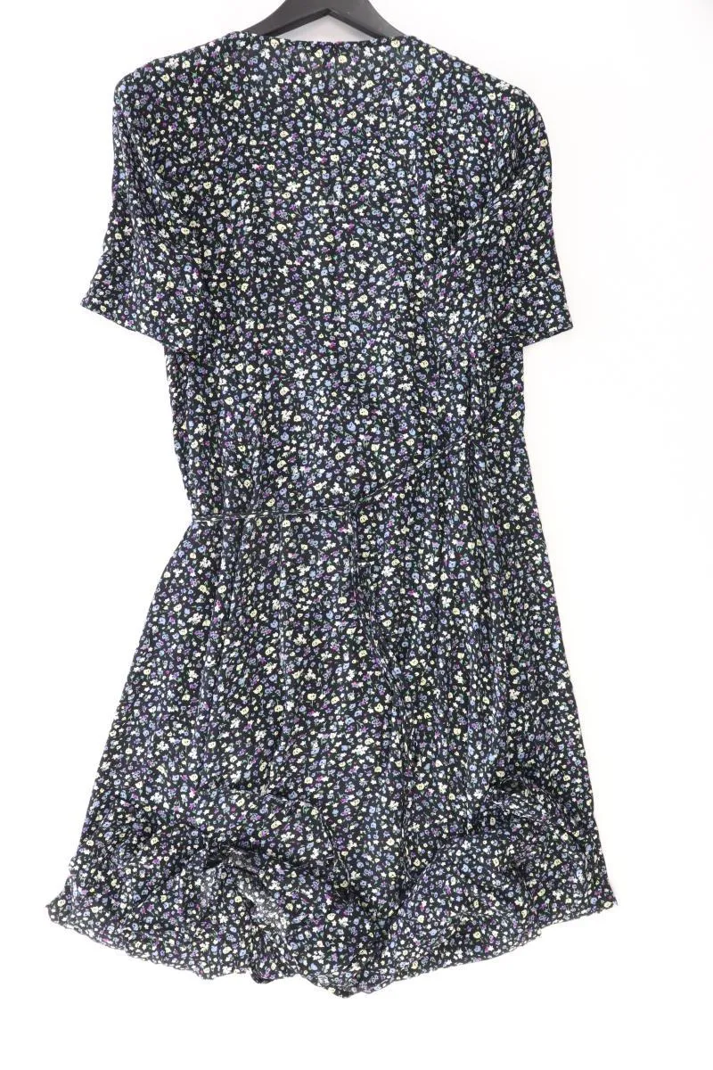 Jake*s Wickelkleid Gr. 42 mit Blumenmuster Kurzarm schwarz