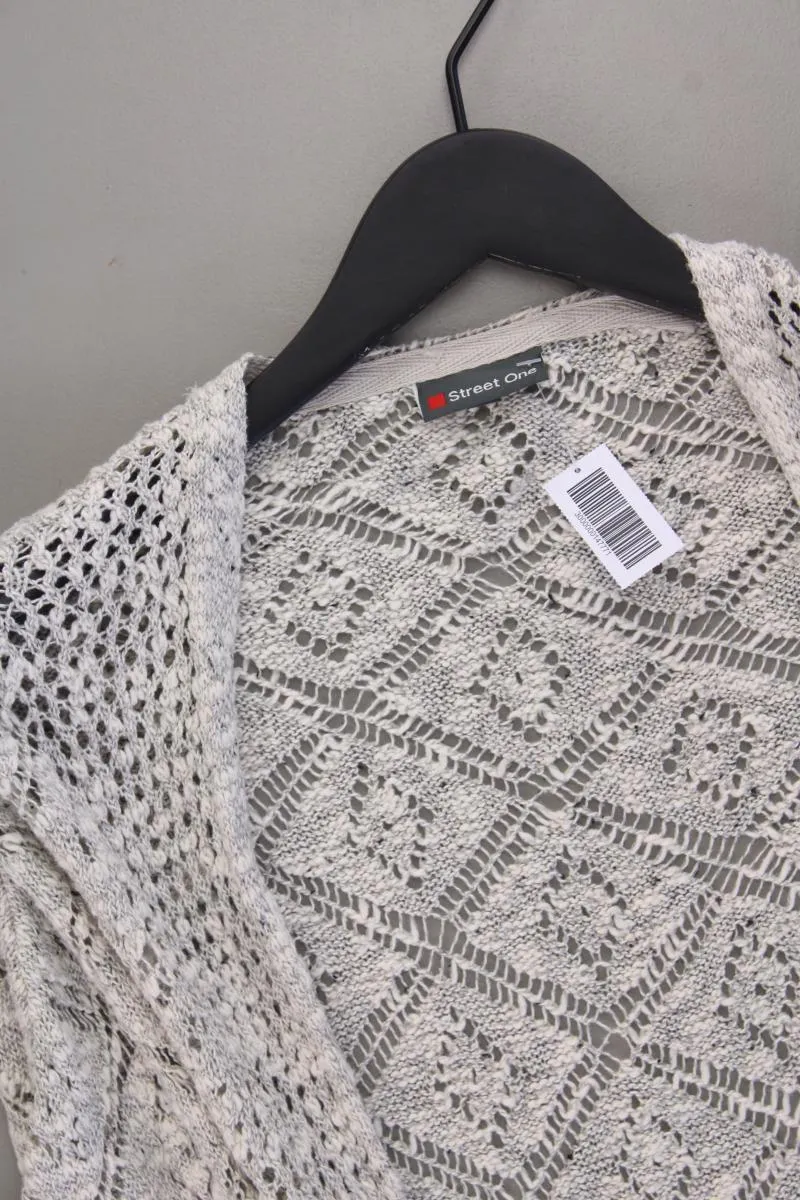 Street One Strickjacke Gr. 34 Kurzarm grau