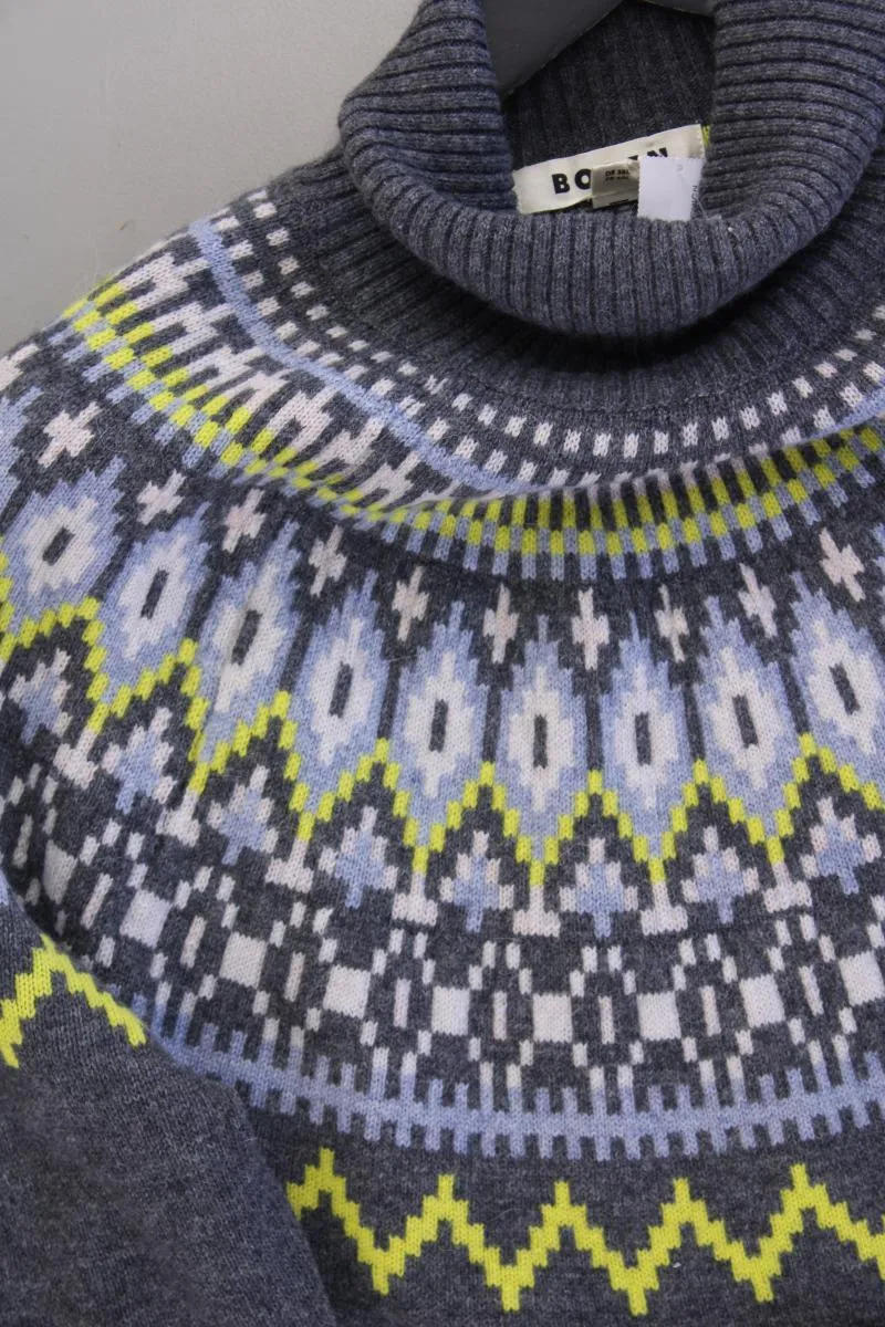 Boden Wollkleid Gr. 38 mit Faire-Isle-Muster neuwertig Langarm grau