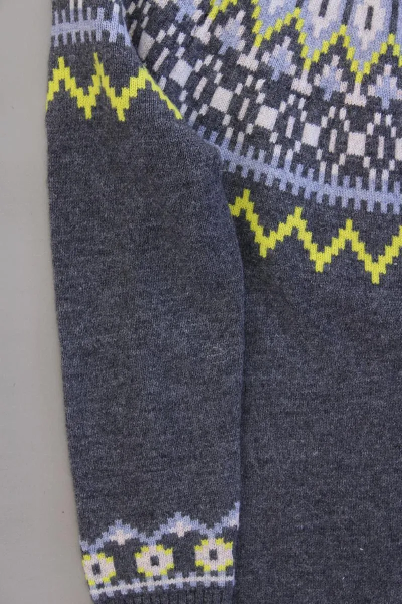 Boden Wollkleid Gr. 38 mit Faire-Isle-Muster neuwertig Langarm grau