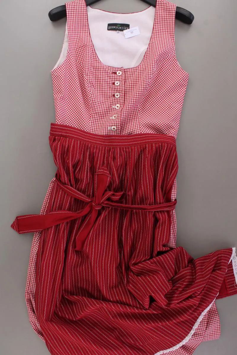 Berwin & Wolff Dirndl Gr. 44 kariert Ärmellos rot aus Baumwolle