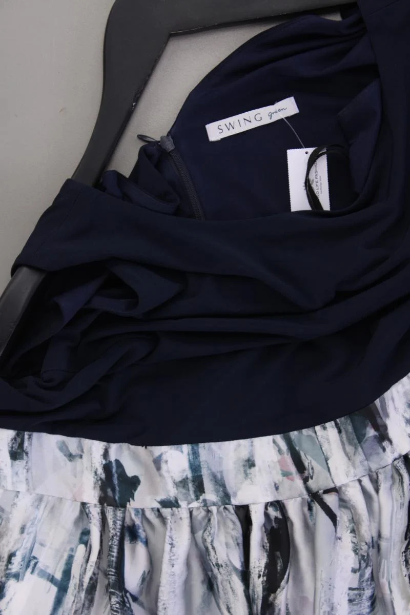 Swing Abendkleid Gr. 40 neuwertig Ärmellos blau aus Polyester