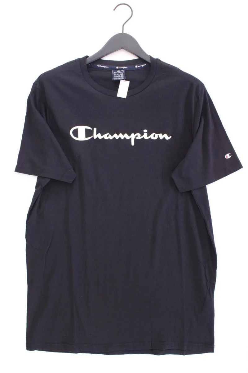 Champion Printshirt für Herren Gr. XXXL Kurzarm schwarz aus Baumwolle