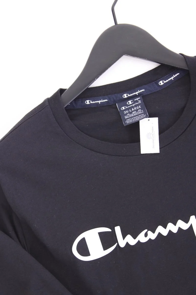 Champion Printshirt für Herren Gr. XXXL Kurzarm schwarz aus Baumwolle