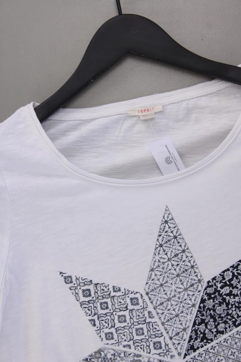 Esprit Printshirt Gr. M Kurzarm weiß