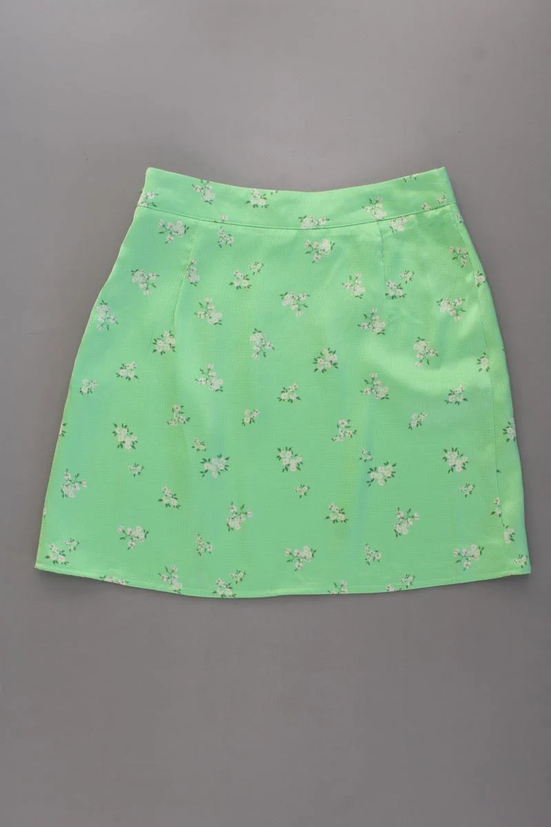 House Brand Minirock Gr. XS mit Blumenmuster grün aus Polyester