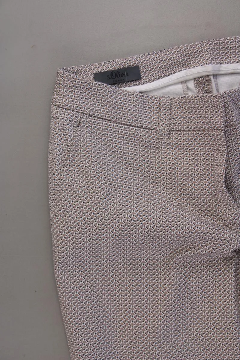 s.Oliver Premium Hose Gr. 34 geometrisches Muster braun aus Baumwolle